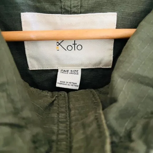 Urban Outfitters Men’s Green Khaki Rain Coat Jacket Cape Poncho Outerwear Size - Picture 2 of 3